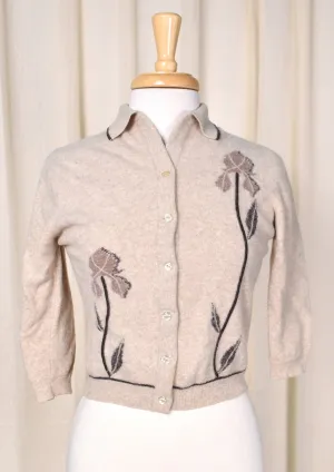 1950s Tan Cropped Iris Cardigan