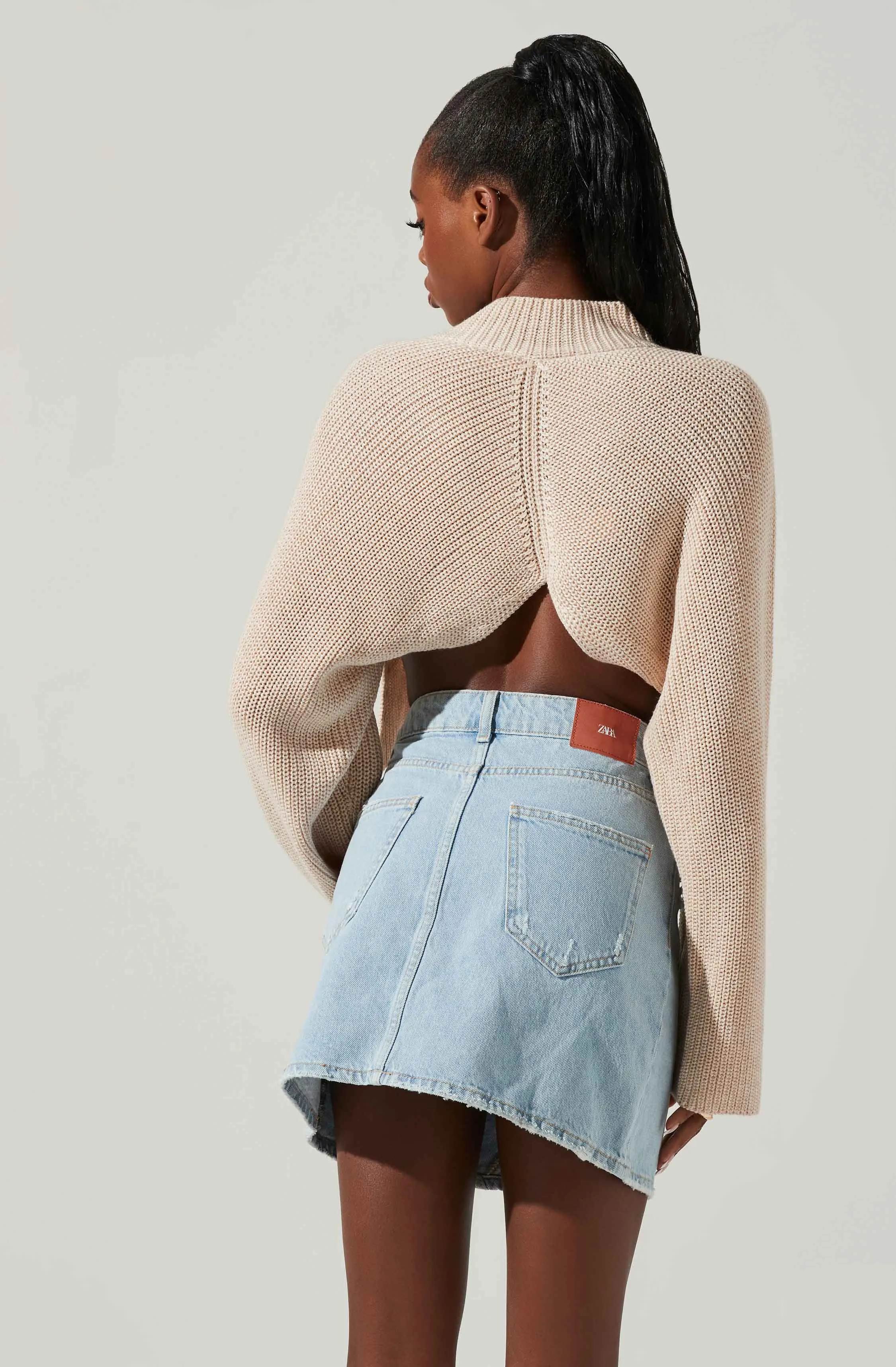 Ace Cropped Mock Neck Sweater