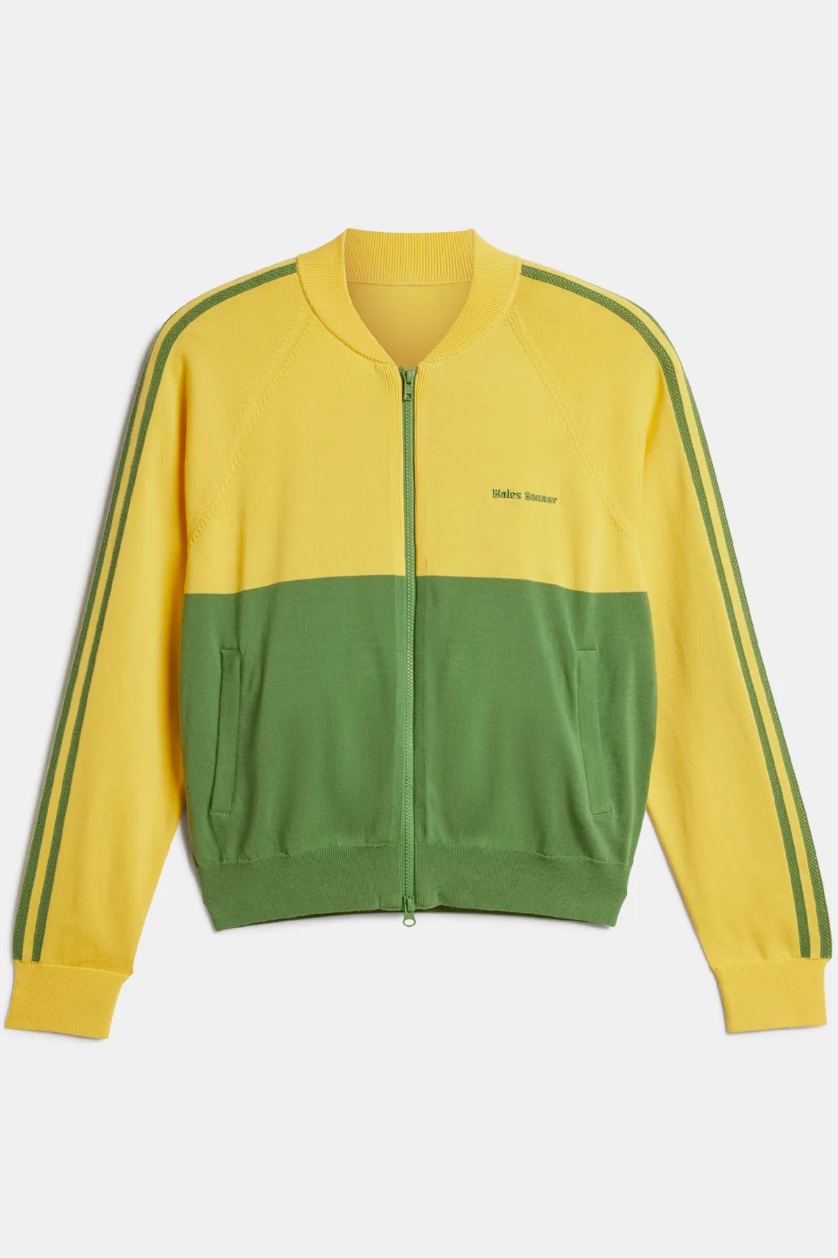 adidas x  Wales Bonner New Knit Track Jacket - Bold Gold / Crew Green