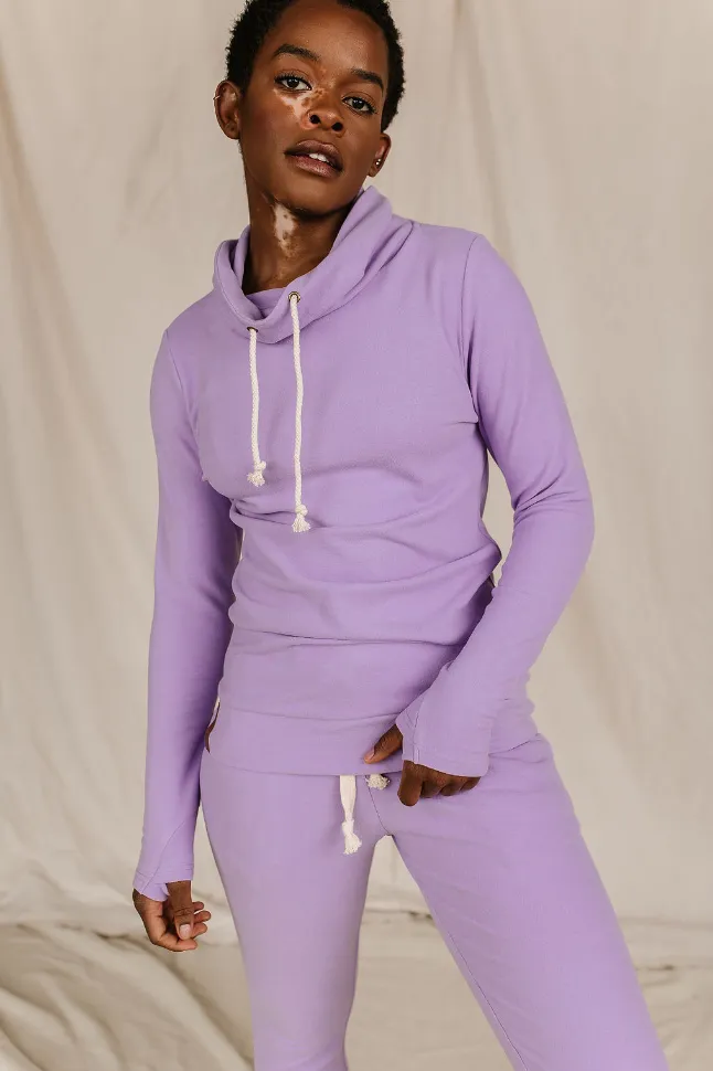 Ampersand Avenue Performance Fleece Cowlneck Sweatshirt - Wisteria