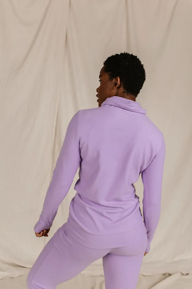 Ampersand Avenue Performance Fleece Cowlneck Sweatshirt - Wisteria