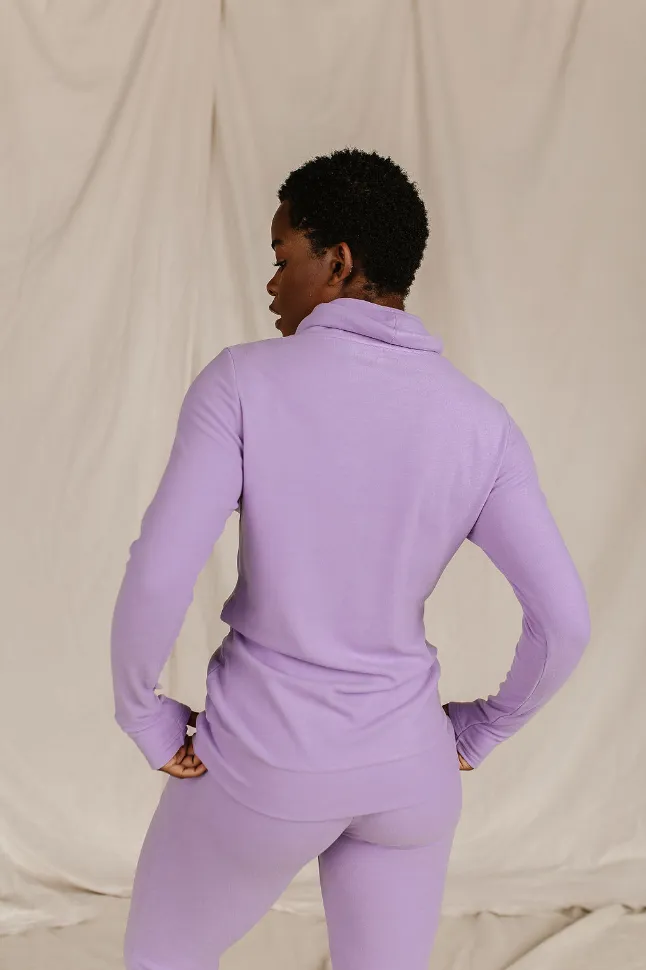 Ampersand Avenue Performance Fleece Cowlneck Sweatshirt - Wisteria