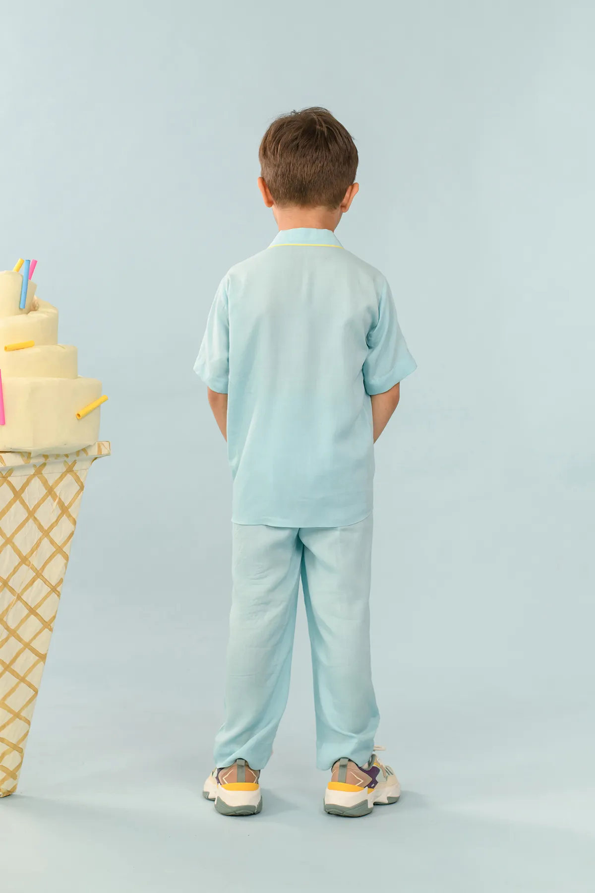 Beryl- Aqua Blue Coord Set For Boys