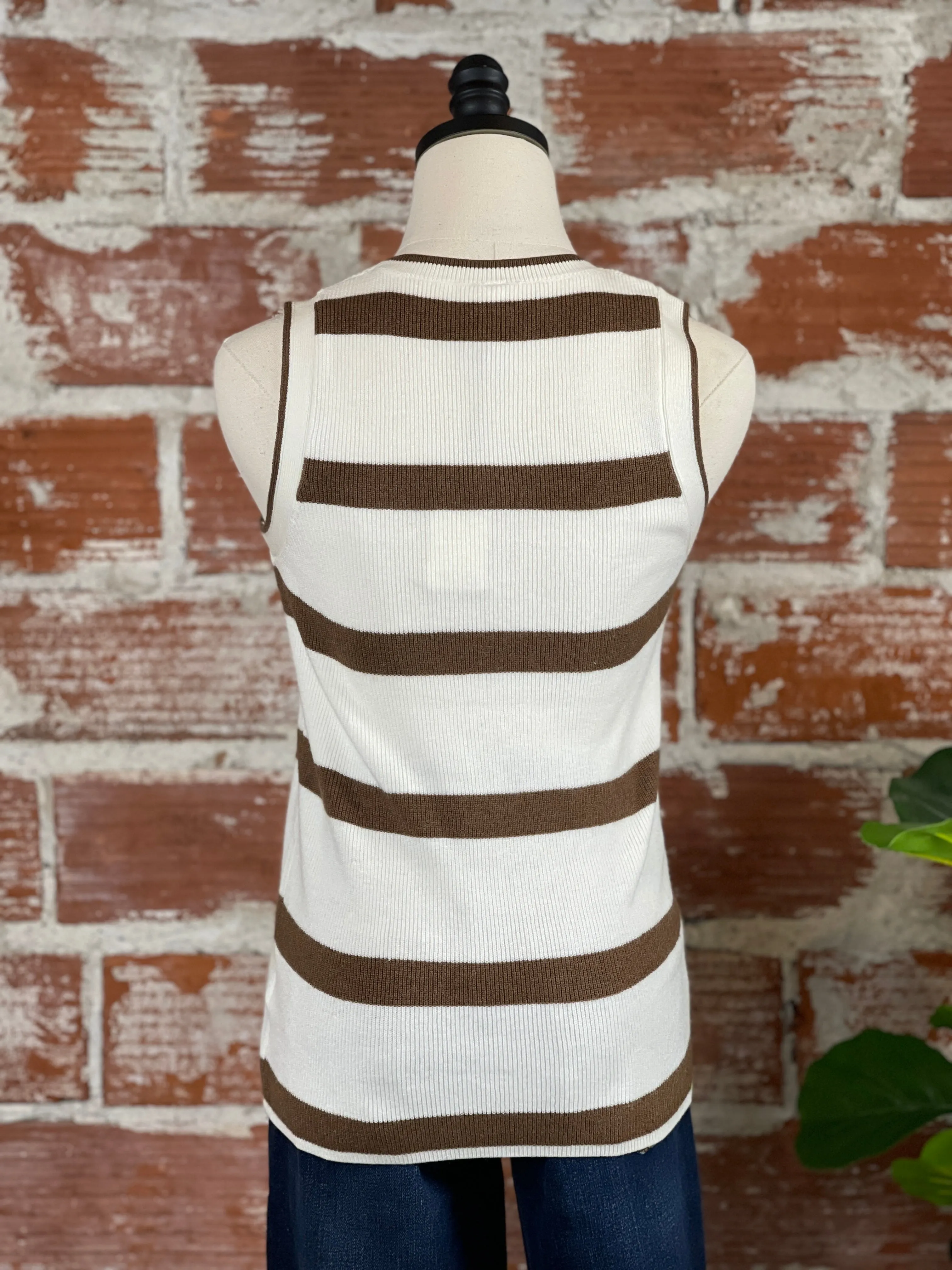 Best Days Sweater Tank in Chocolate and Ivory