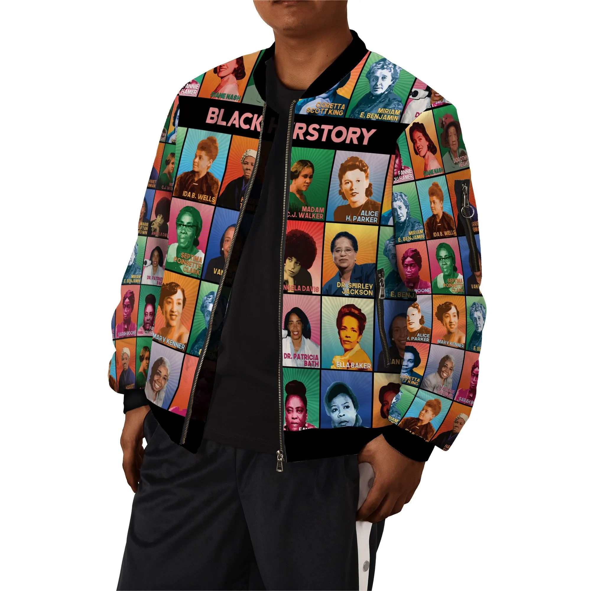 Black Herstory Bomber Jacket