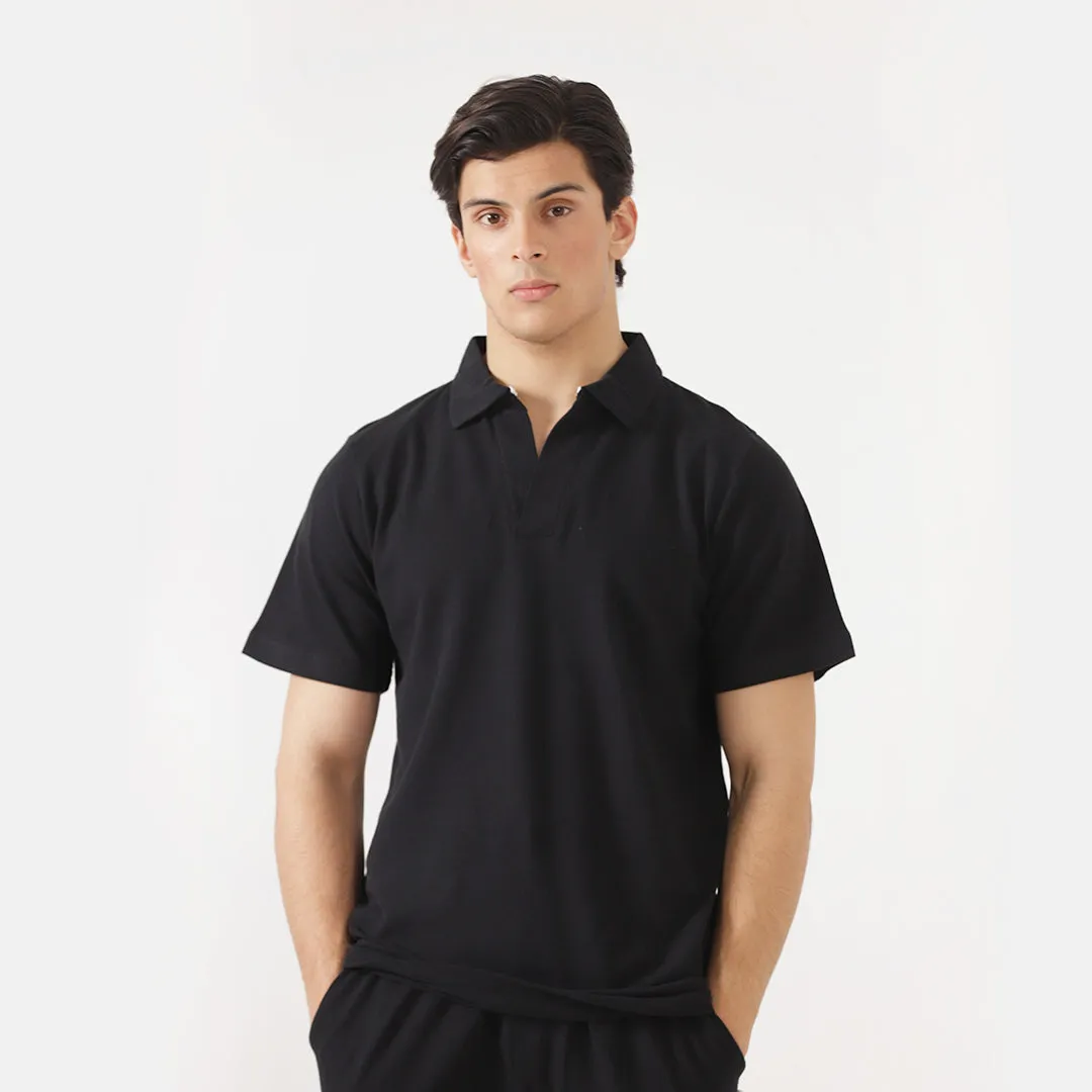 Black Mens Polo Co-ord Set