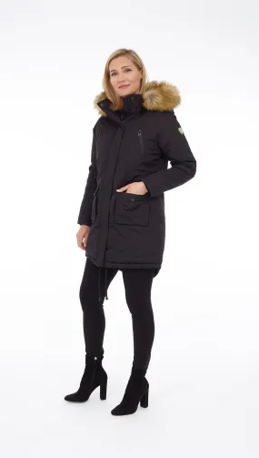 Black Parka with Tan Fur