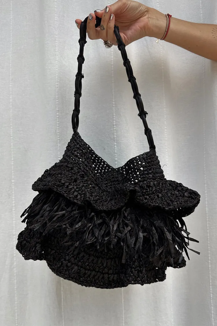 Black Raffia Bag