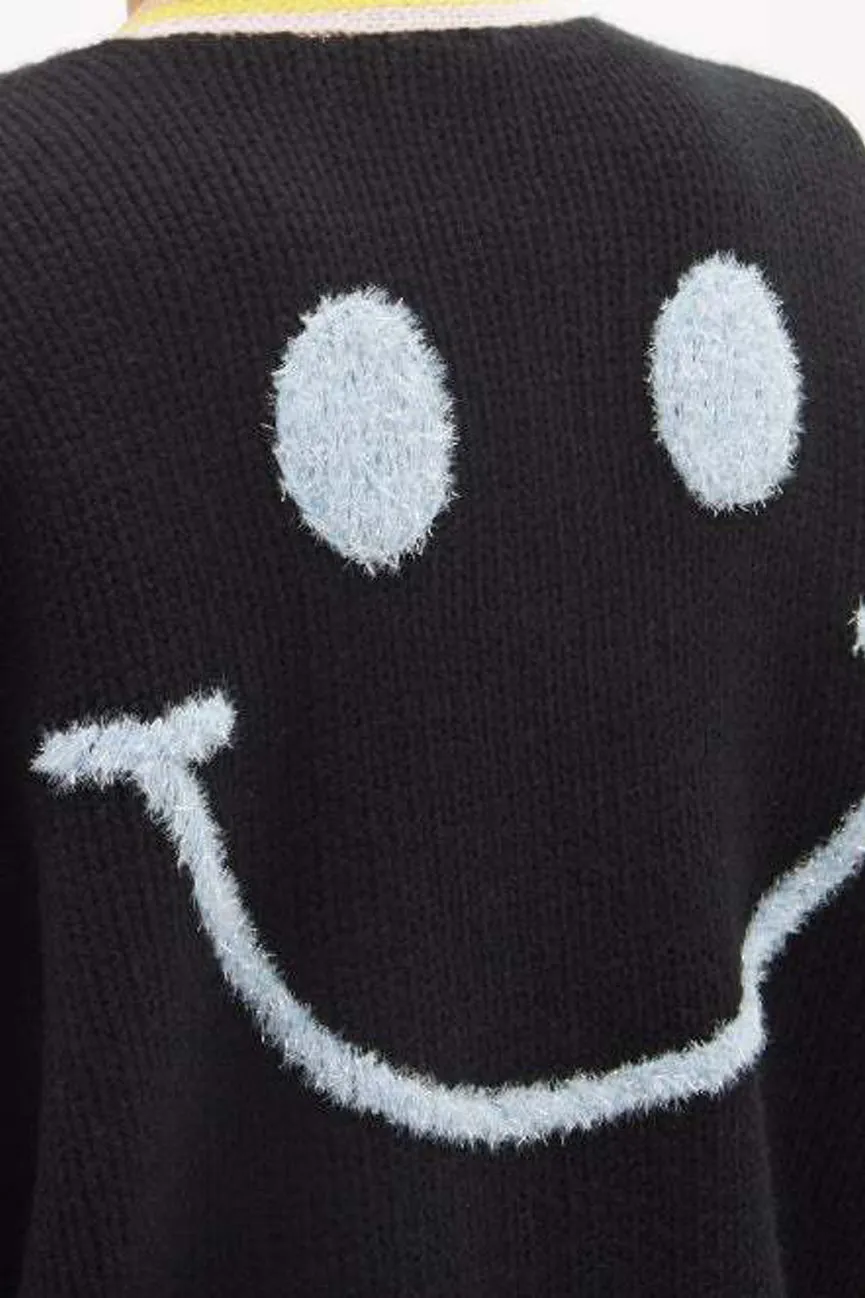 Black Smiley Cardigan