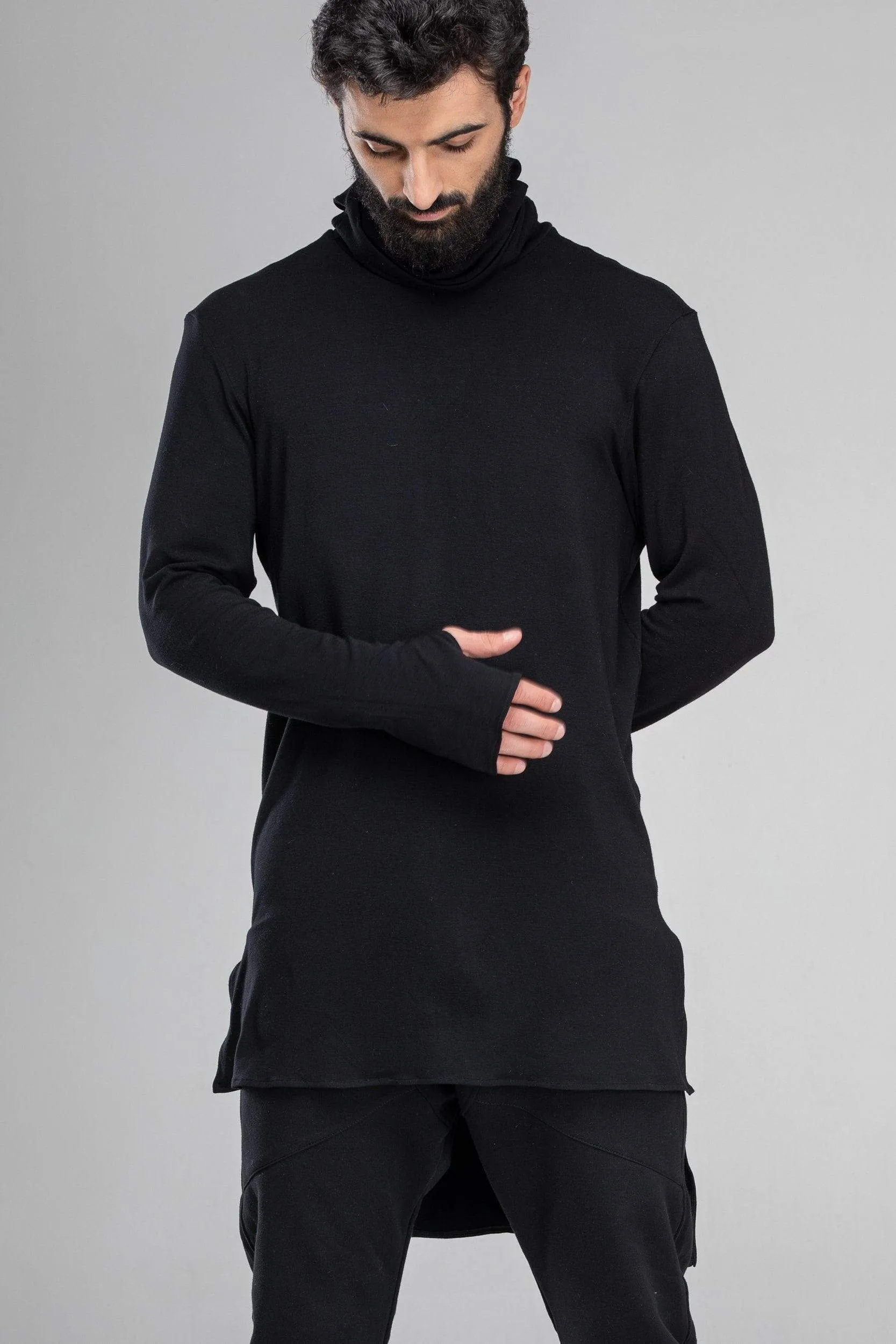 Black turtleneck sweater