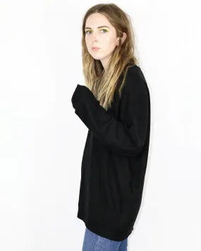 Brushed Jersey Oversized Sweatshirt – Black