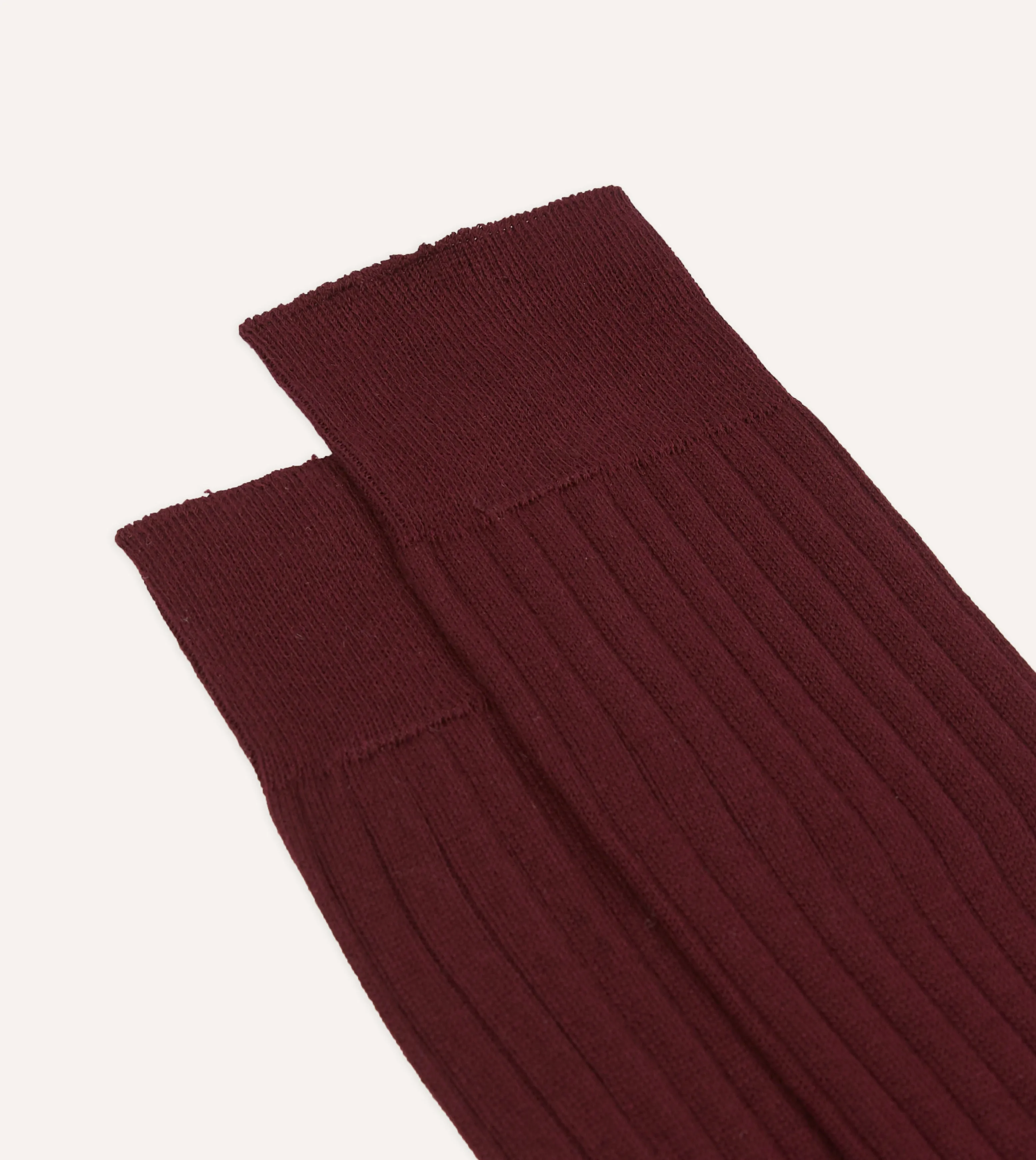 Burgundy Cotton Mid-Calf Socks