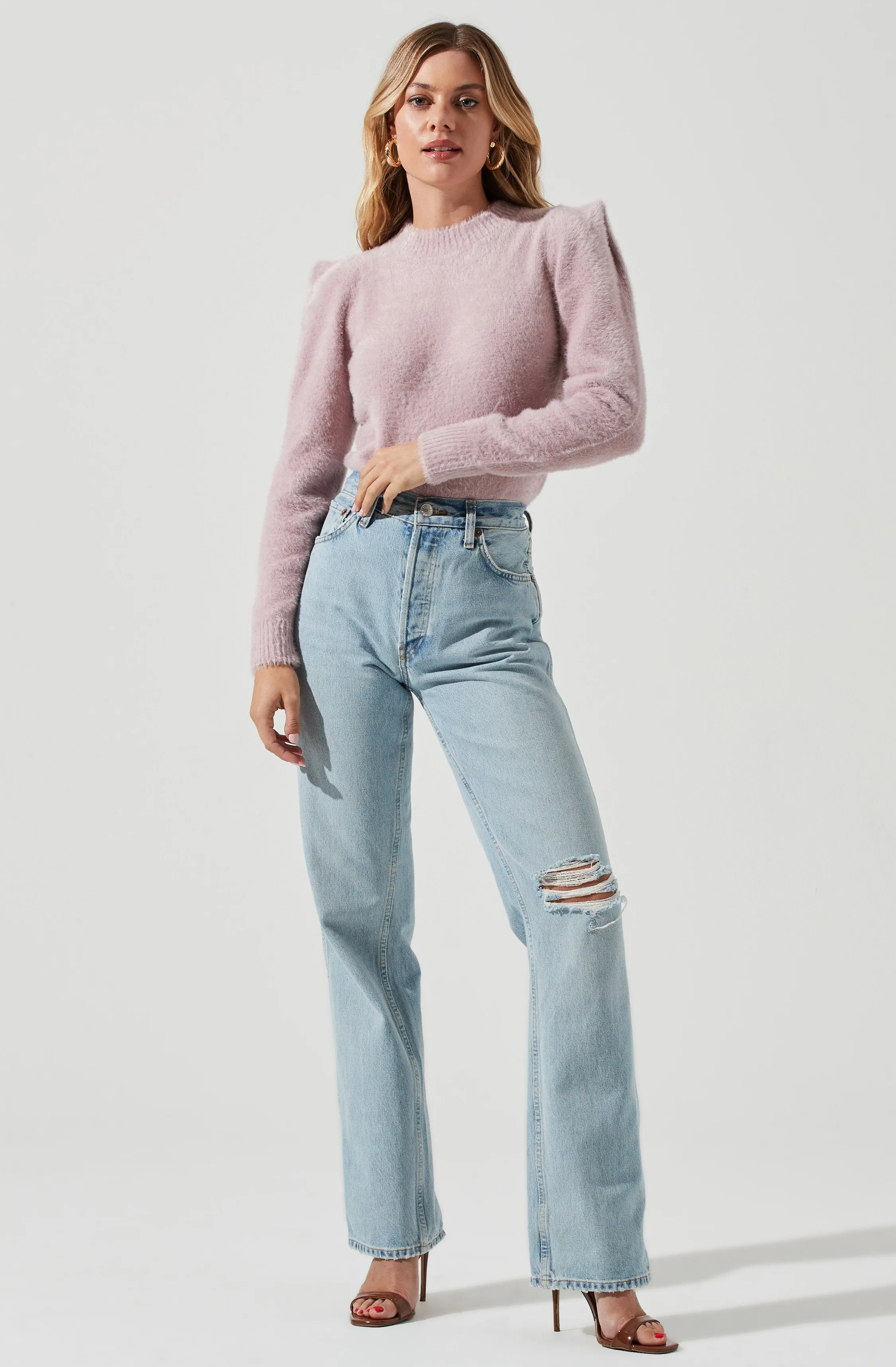 Caroline Fuzzy Knit Sweater