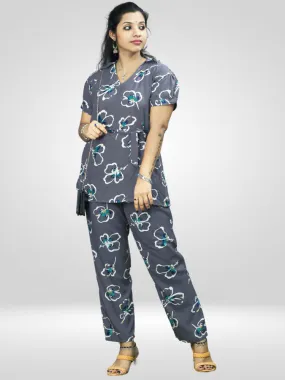 Casual Ash Printed Co-ord Set for Women's in Comfortable Rayon