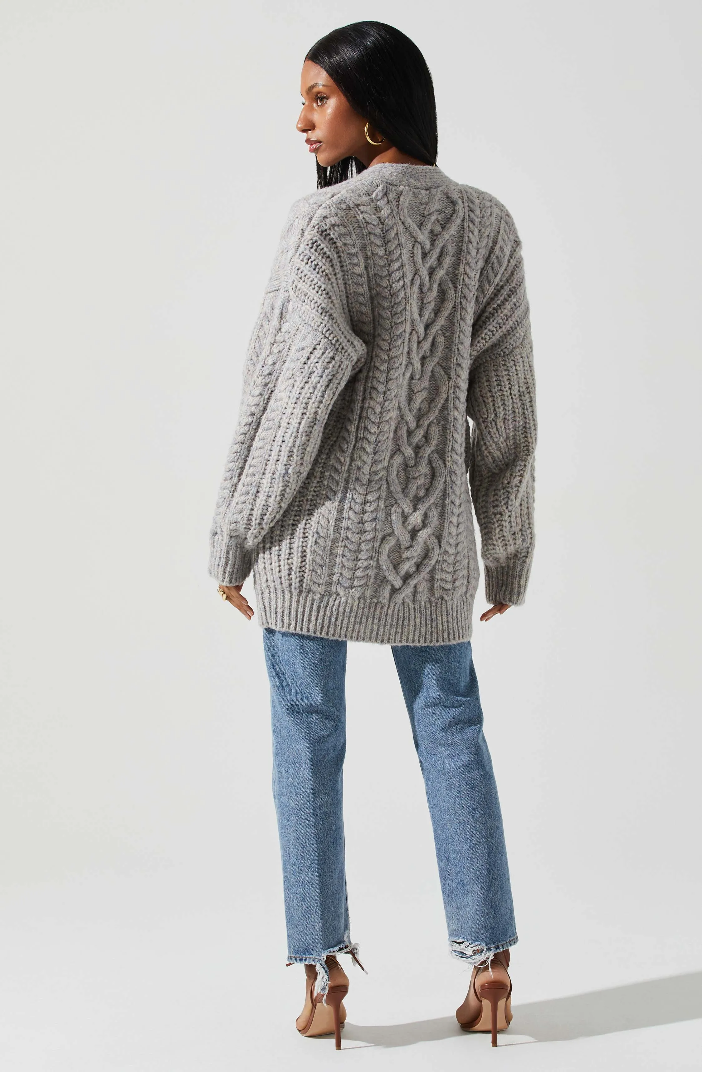 Charli Cable Knit Oversized Cardigan Sweater