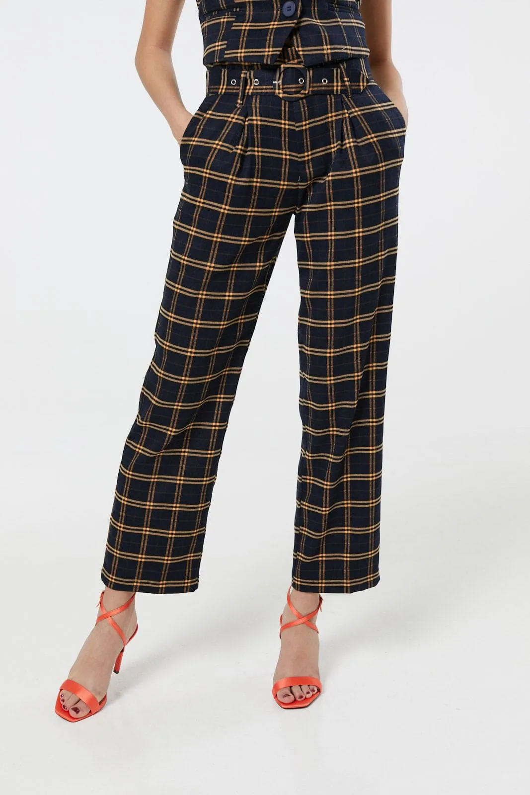 Checker Trousers in Blue and Yellow Plaid (Tartan)