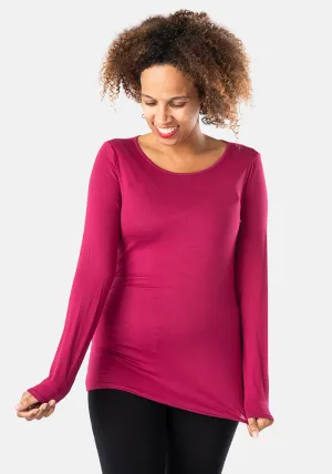 Cherry Long Sleeve Round Neck Top