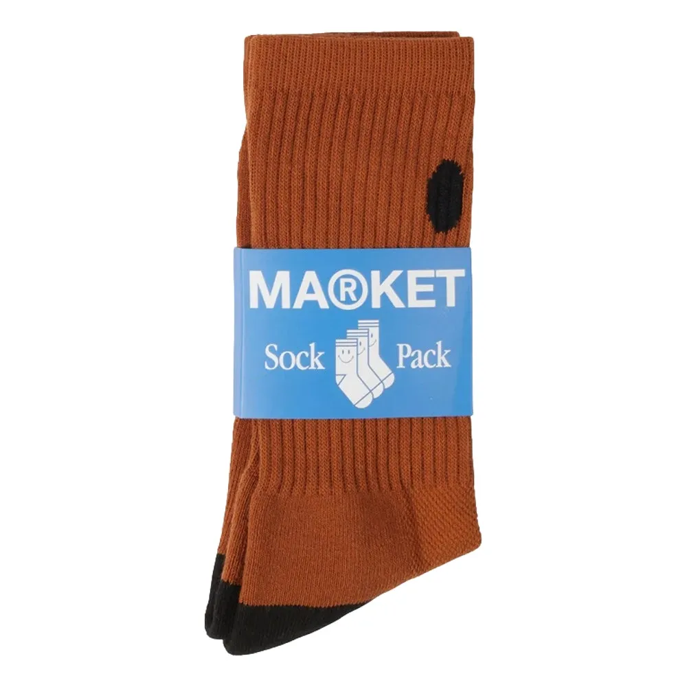 CHINA TOWN MARKET SMILEY OVERSIZED SOCKS-RUST