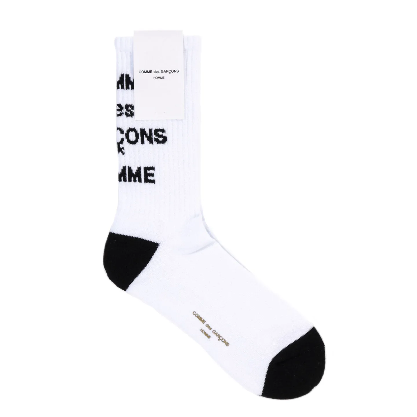 COMME DES GARCONS HOMME K501 LOGO SOCKS WHITE