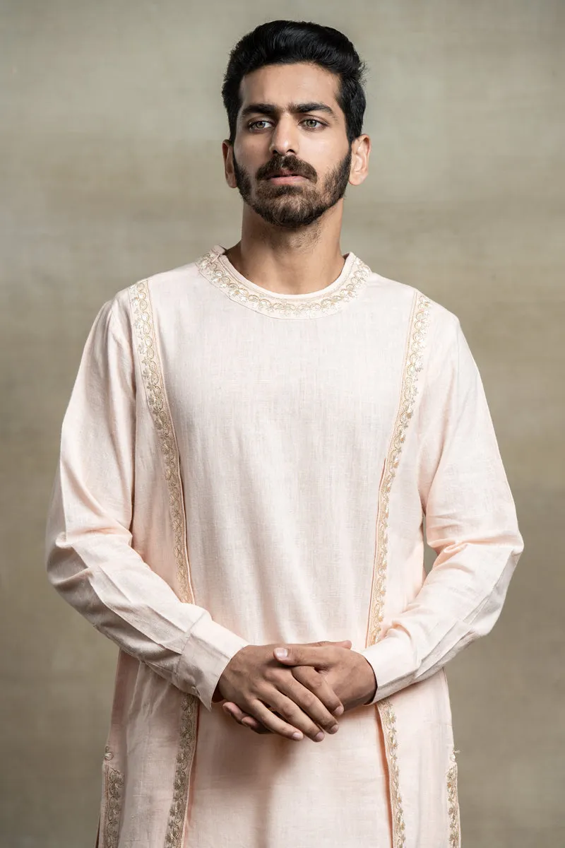 Cotton Kurta Set With Cowl Centre Panel