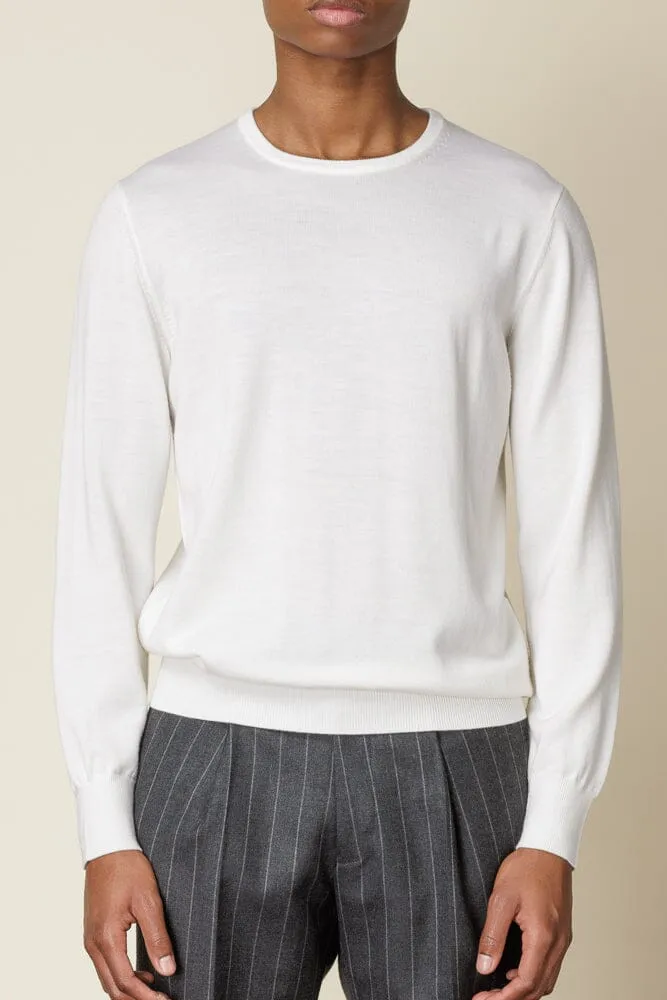 Crew Neck Merino Wool - Off White