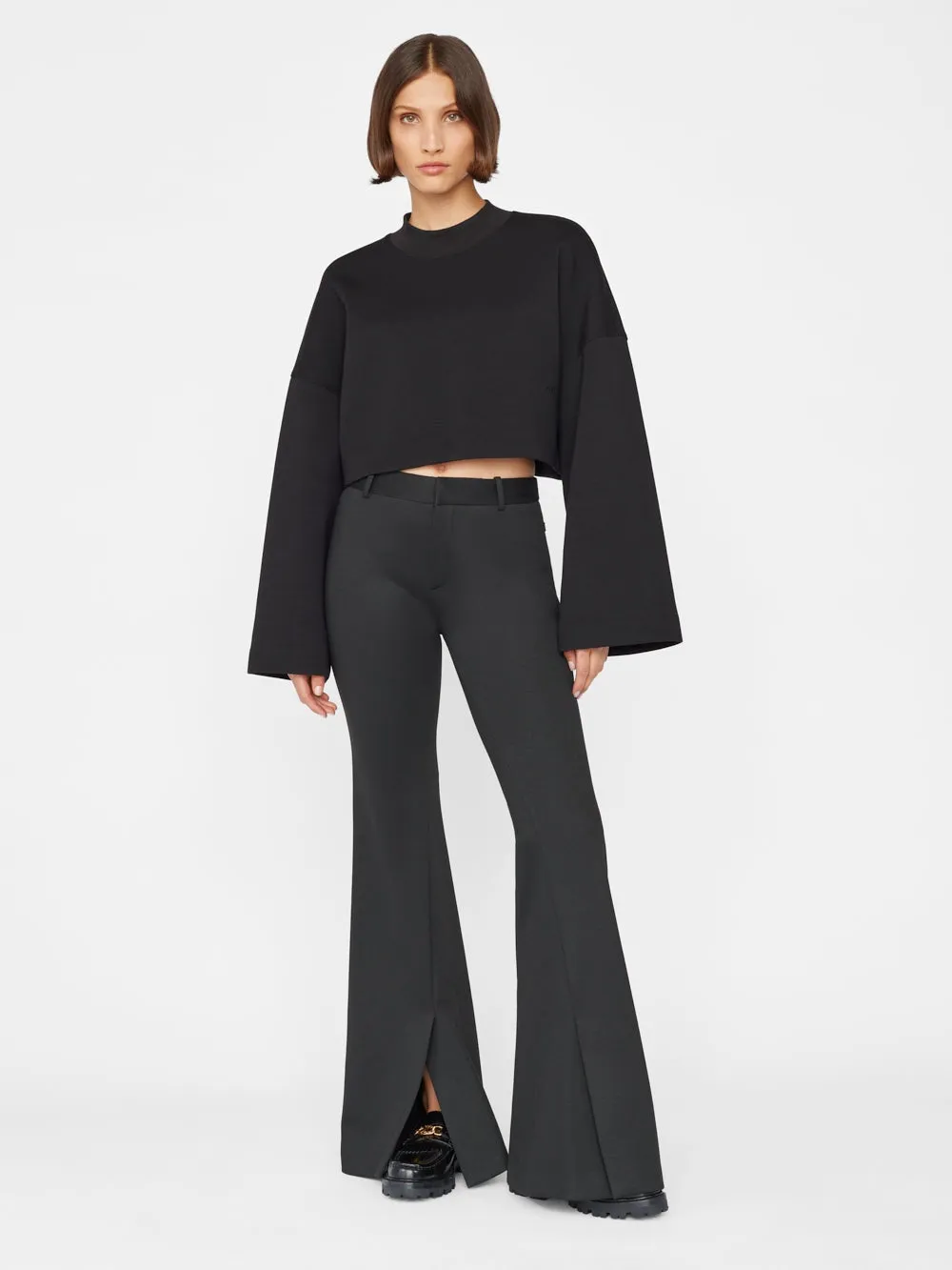 CROPPED MOCKNECK SWEATSHIRT