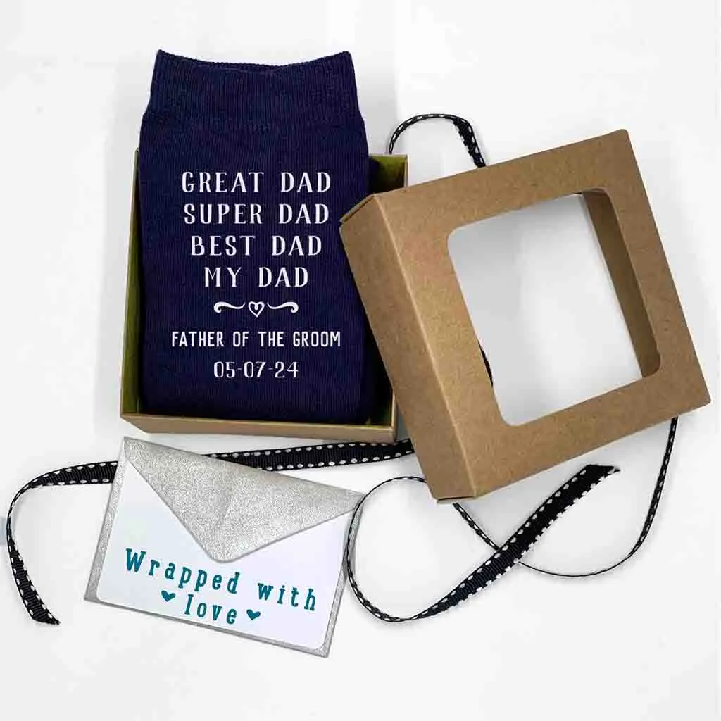 Custom Best Dad Father of the Groom Wedding Socks