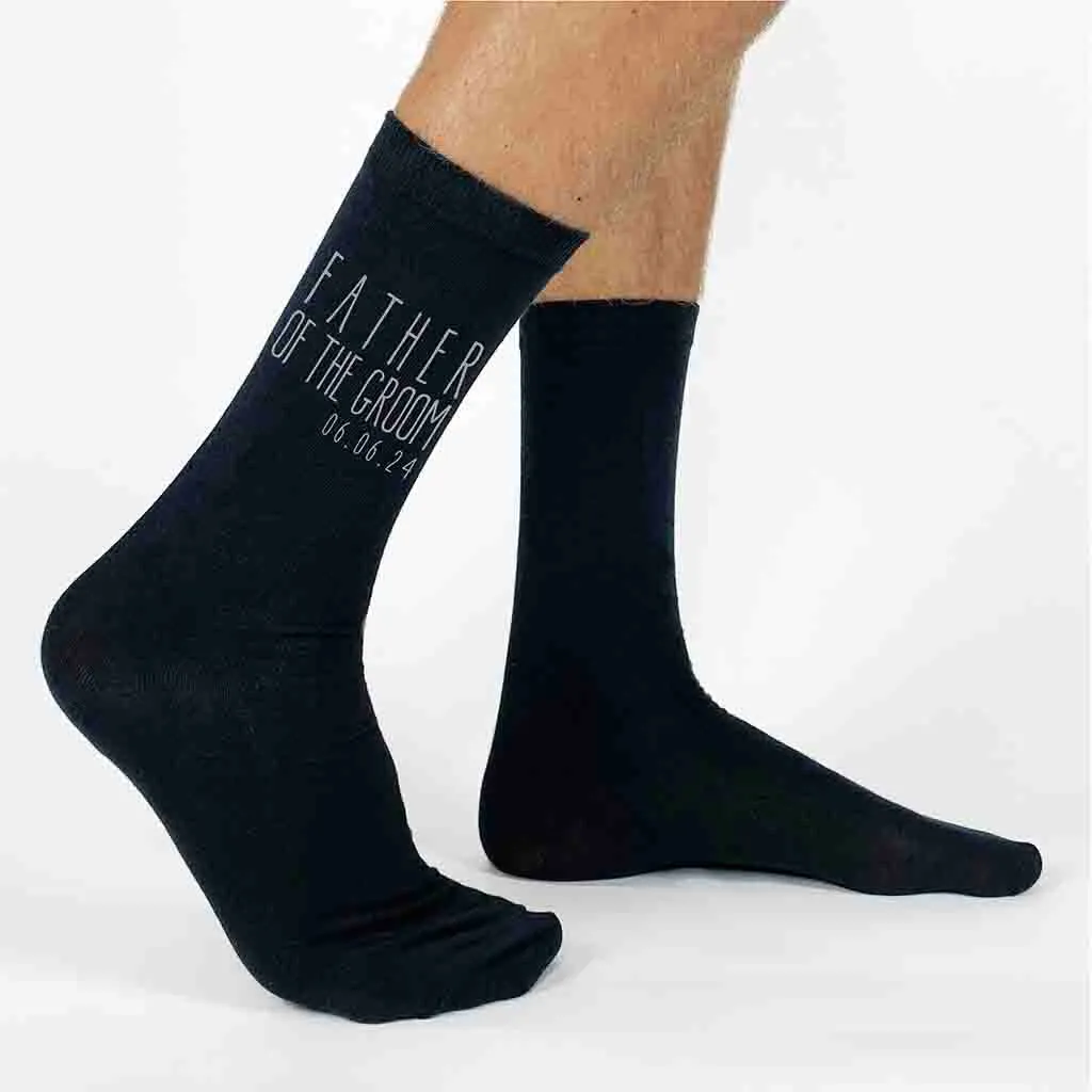 Customized Boho Style Father of the Groom Wedding Socks