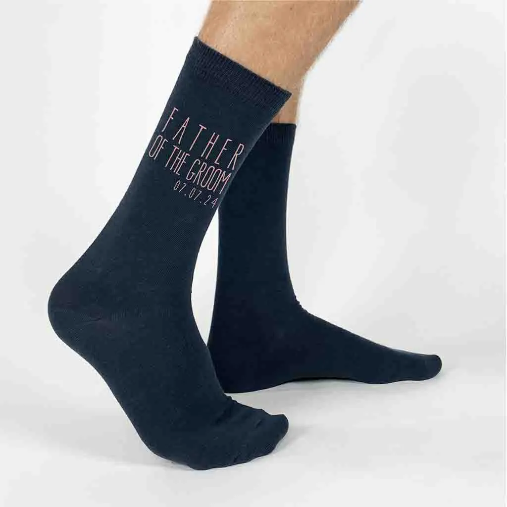 Customized Boho Style Father of the Groom Wedding Socks