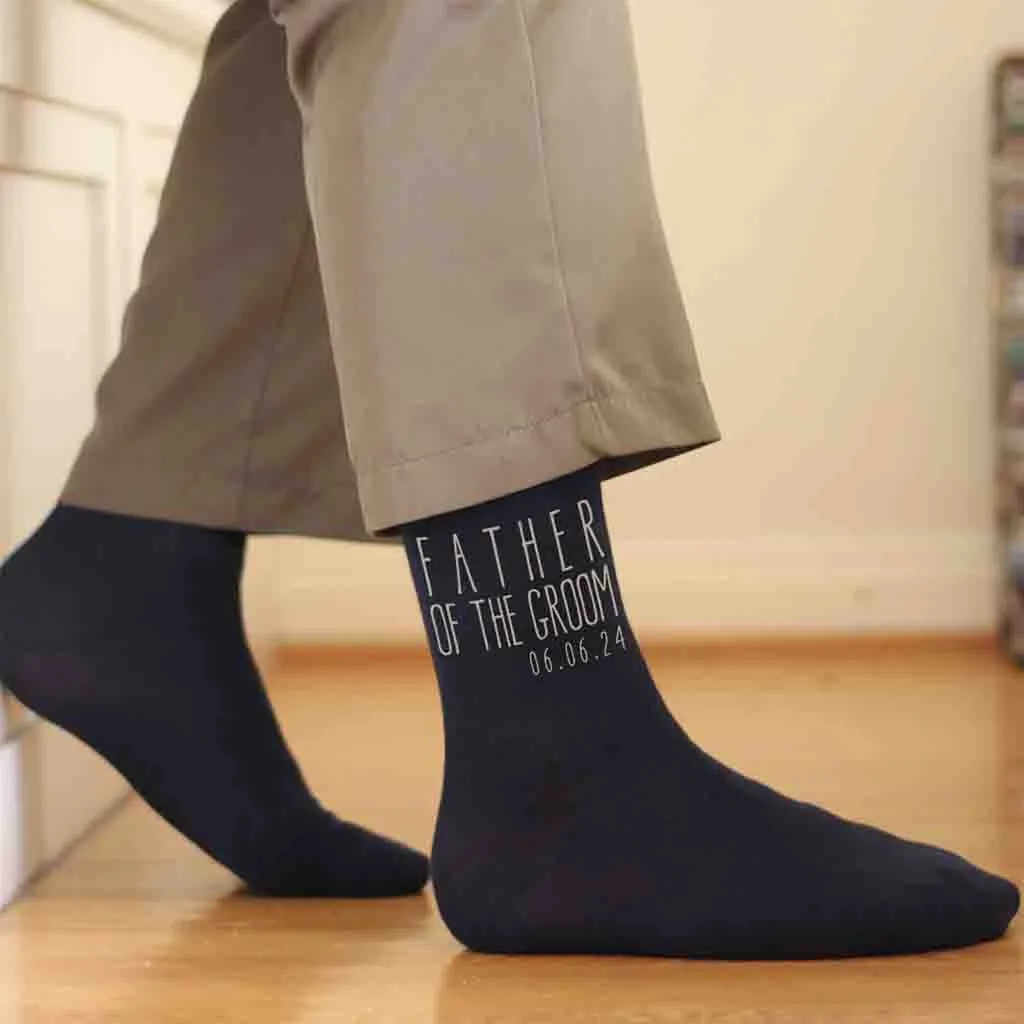 Customized Boho Style Father of the Groom Wedding Socks