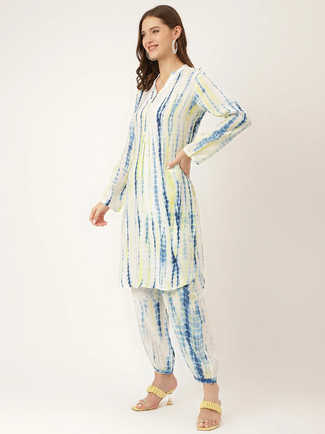 Divena Light Blue Tie Dye Muslin Co Ord Set