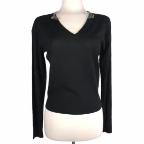 Dorothee Schumacher Black Wool Bead Detail Sweater