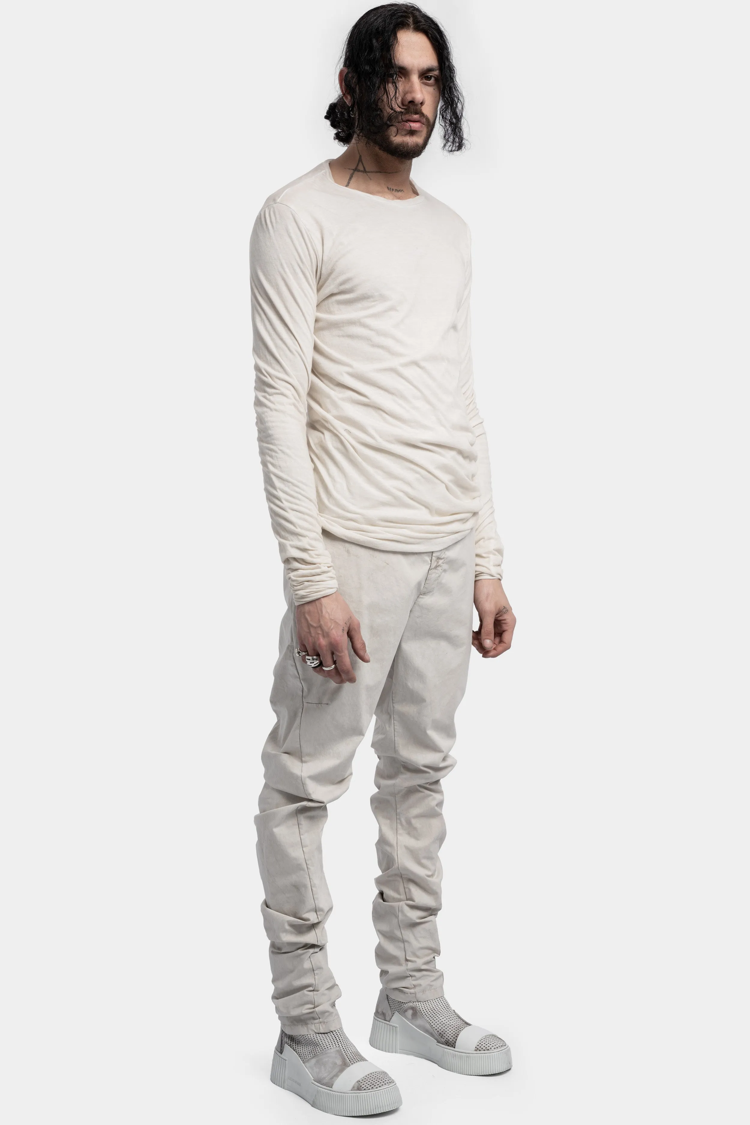 Double layer long sleeve tee, Off-white resin