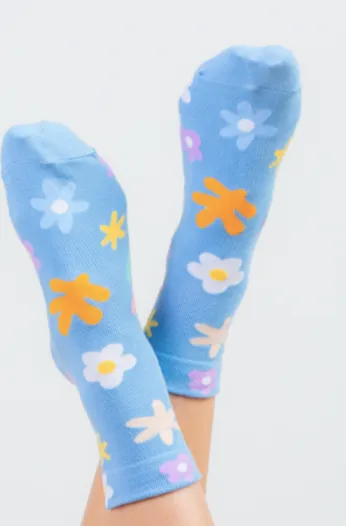 Flower Power Multi Color Quarter Socks