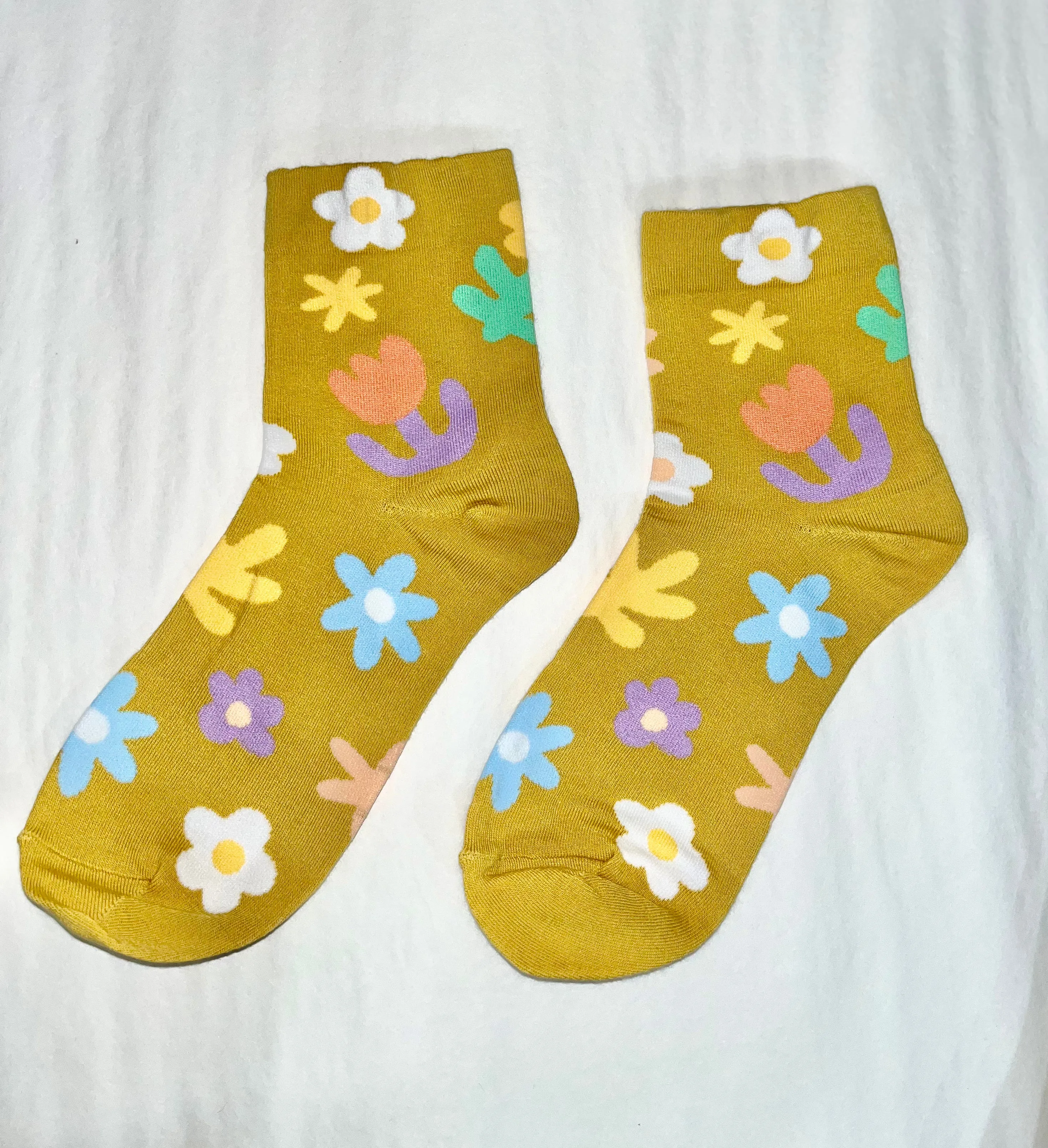 Flower Power Multi Color Quarter Socks