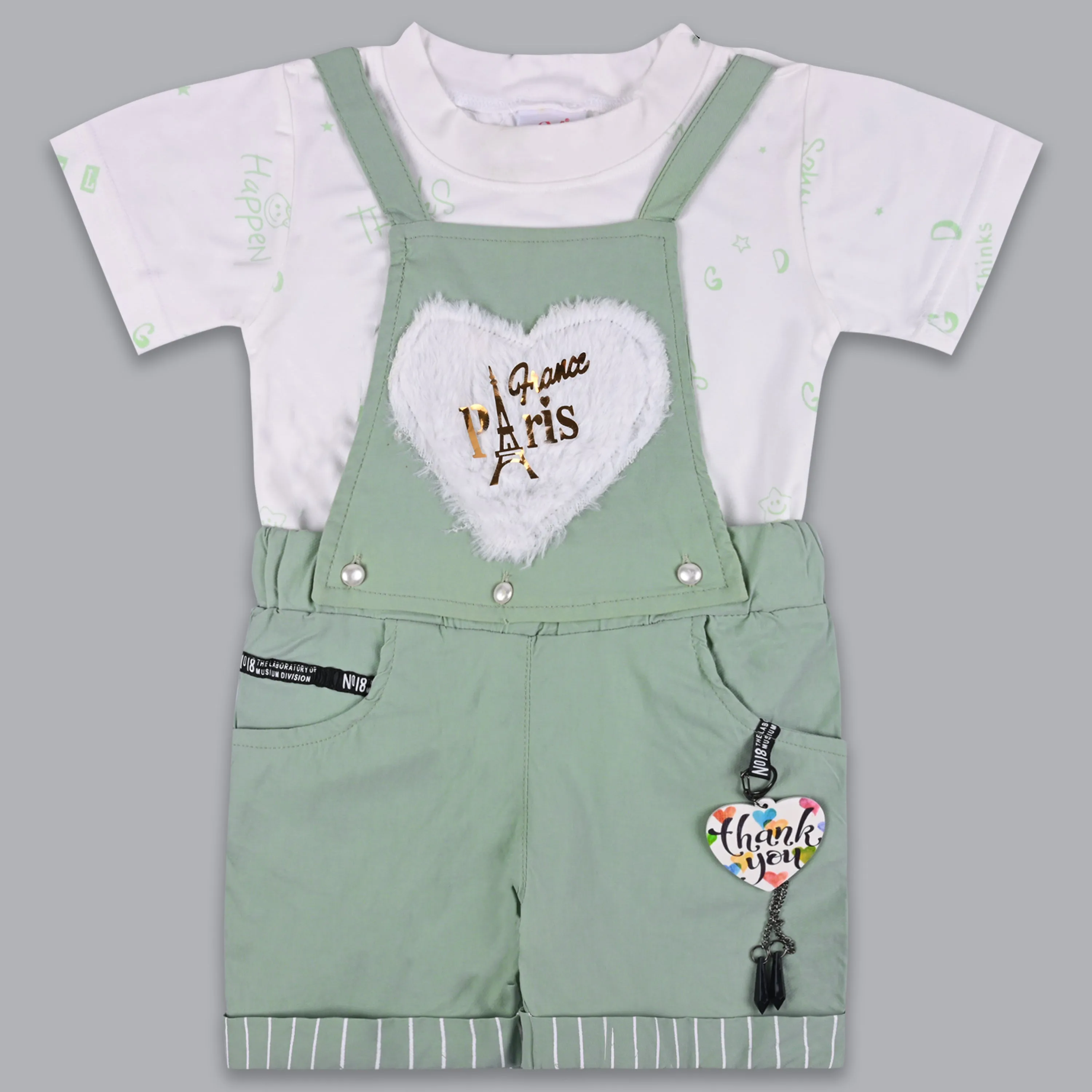 Girls Dungaree Set