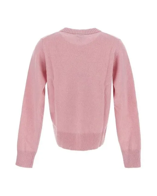 Graphic O-Neck Pullover Peach K1904