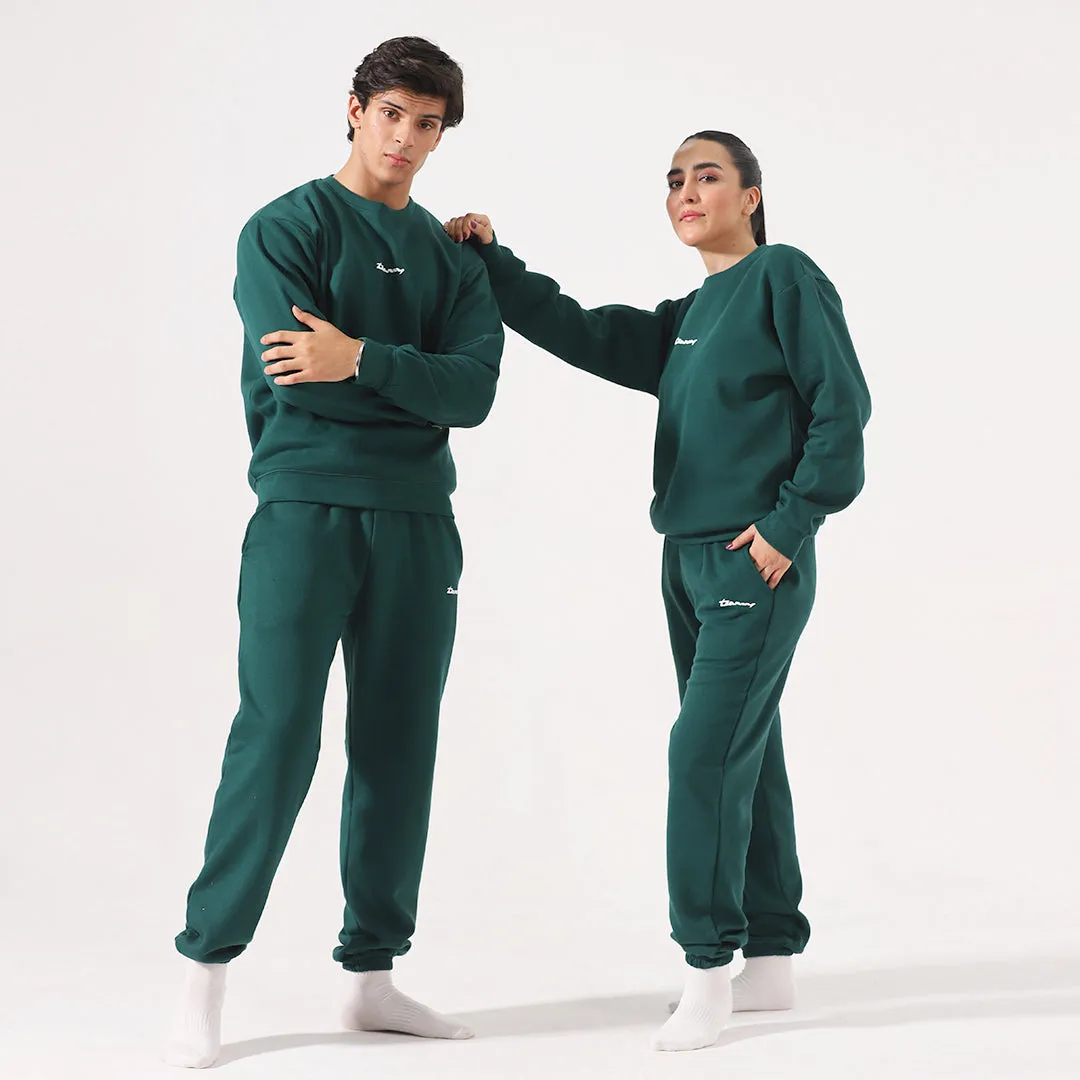 Green Fleece Unisex Sweatset