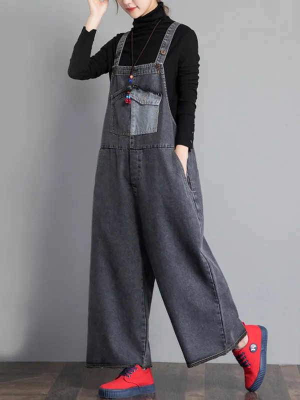 Jackie Thicken Denim Wide Leg Vintage Overall Dungaree