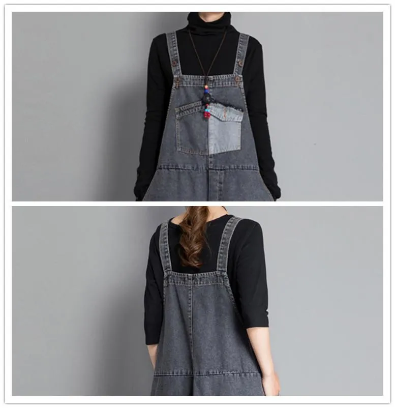 Jackie Thicken Denim Wide Leg Vintage Overall Dungaree