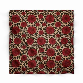 LEOPARD AND ROSES WILD RAG