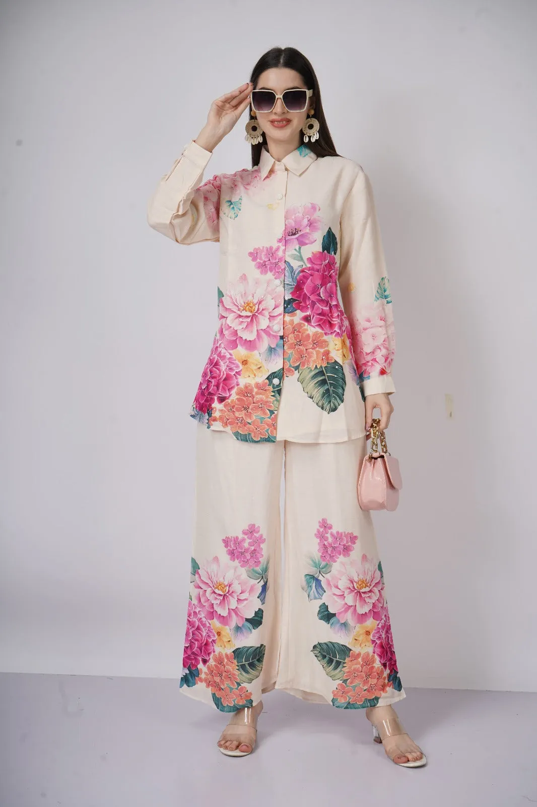 Linen Floral Co ord Set