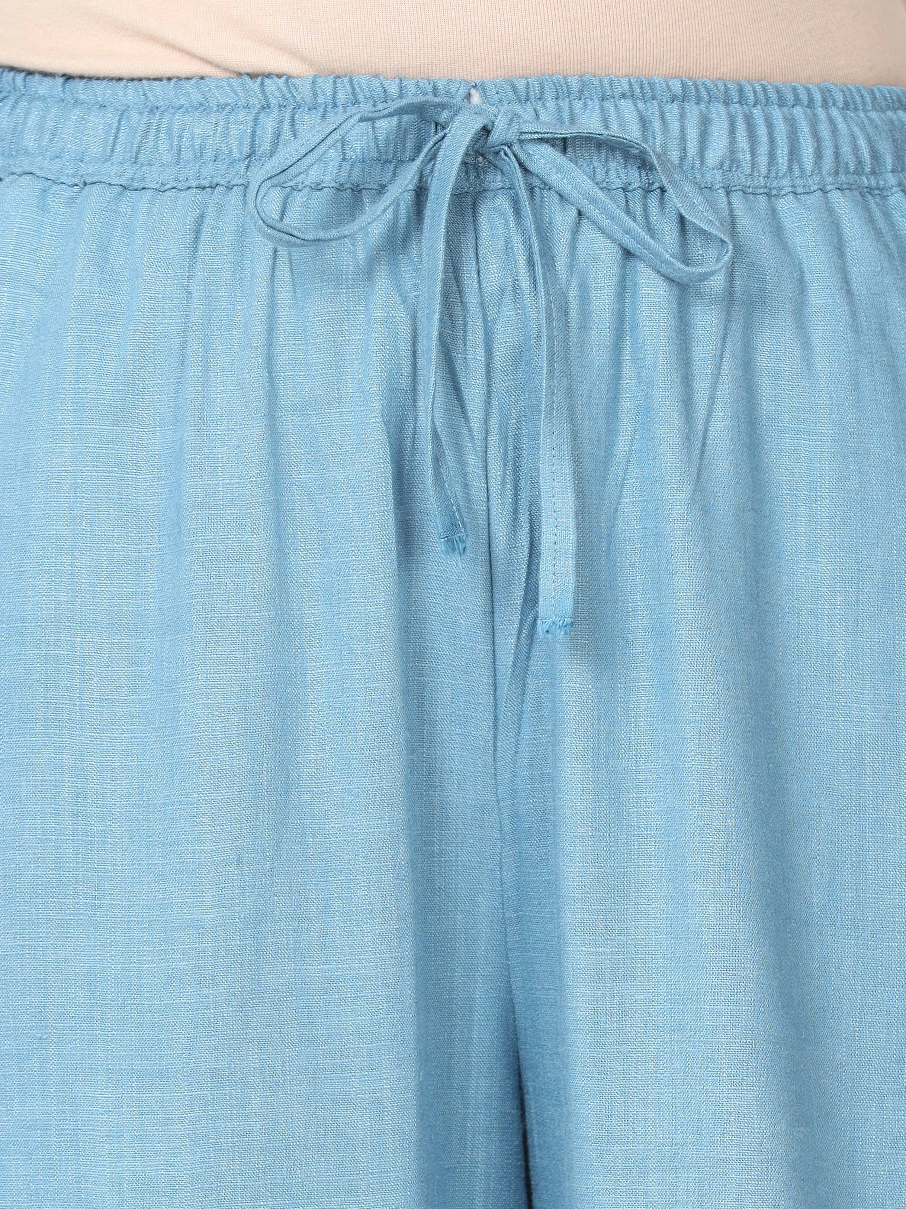 Linen Slub Co-ord Sets Blue