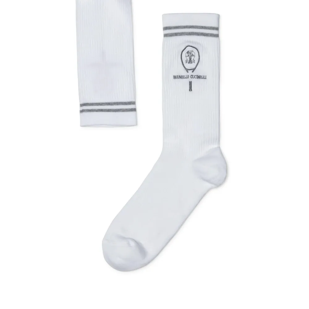 Logo-Embroidered Socks