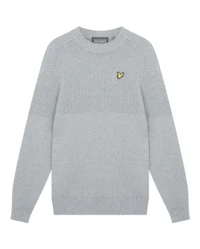 Lyle & Scott Seed Stitch Mock Neck Pullover Mid Grey Marl - SS23