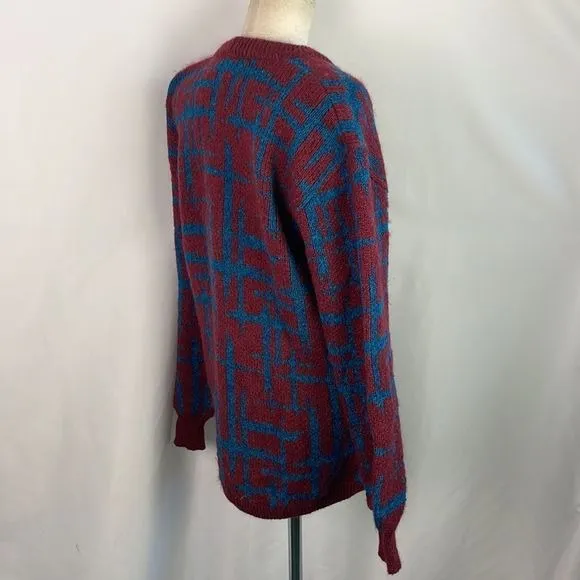 Missoni VintageWine Blue Plaid 80’s Cardigan