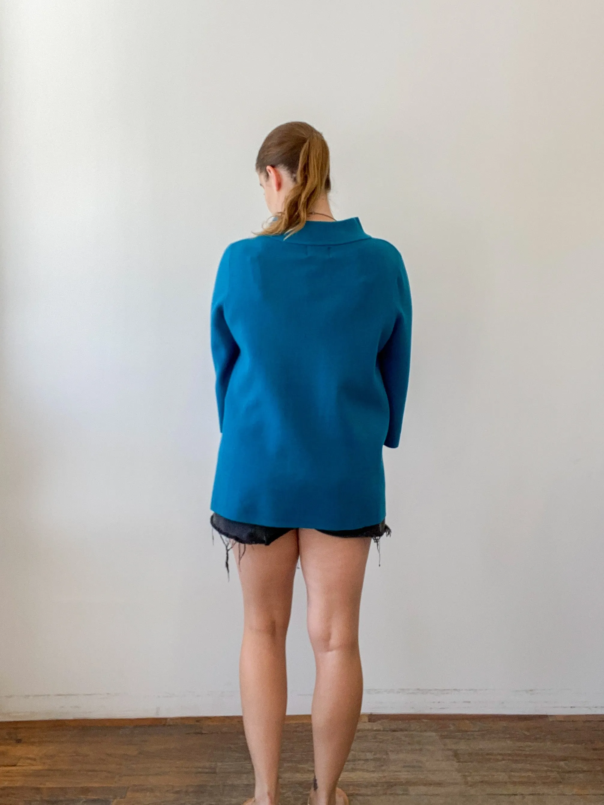 Mock Neck in Teal Blue - FINAL SALE