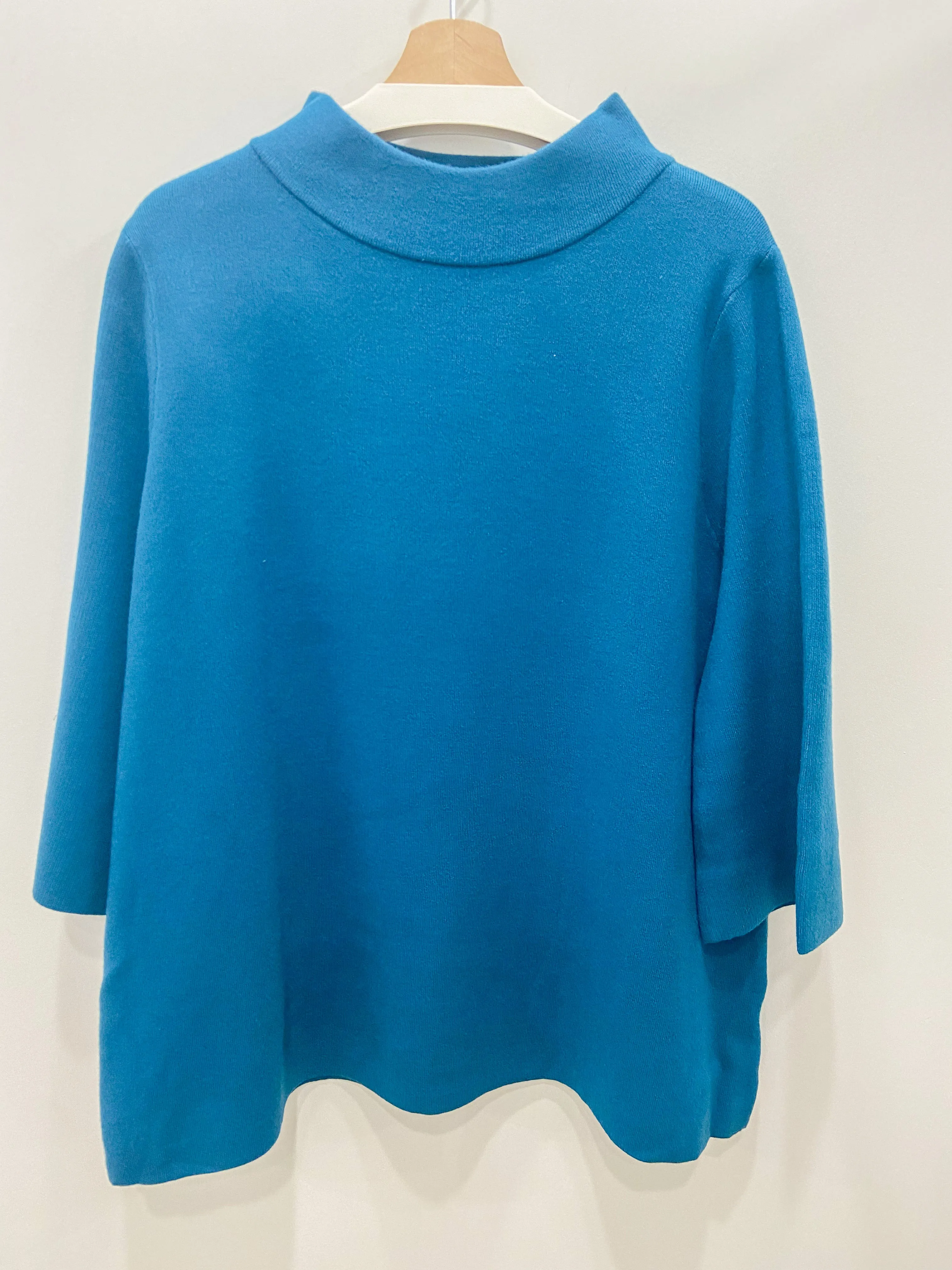 Mock Neck in Teal Blue - FINAL SALE