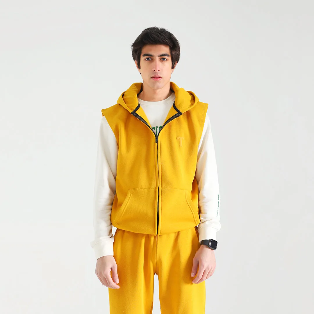 Mustard Sleeveless Fleece Unisex Co-ord Set