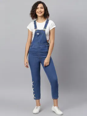 NaughtyDungaree® Womens Denim Dungaree with Bottom Eyelets